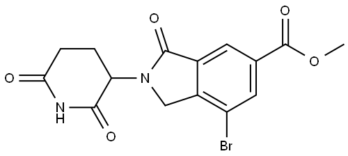 methyl 7-bromo-2-(2,6-dioxopiperidin-3-yl)-3-oxoisoindoline-5-carboxylate Struktur