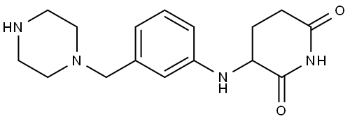 3-((3-(piperazin-1-ylmethyl)phenyl)amino)piperidine-2,6-dione 化学構造式