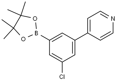 Pyridine, 4-[3-chloro-5-(4,4,5,5-tetramethyl-1,3,2-dioxaborolan-2-yl)phenyl]- Structure