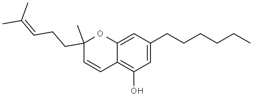 2H-1-Benzopyran-5-ol, 7-hexyl-2-methyl-2-(4-methyl-3-penten-1-yl)- Structure