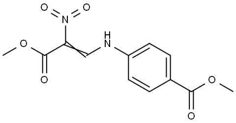 Benzoic acid, 4-[(3-methoxy-2-nitro-3-oxo-1-propen-1-yl)amino]-, methyl ester 结构式