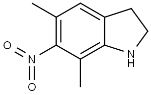 1H-Indole, 2,3-dihydro-5,7-dimethyl-6-nitro- Struktur