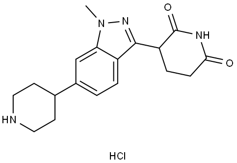 3-(1-Methyl-6-(piperidin-4-yl)-1H-indazol-3-yl)piperidine-2,6-dione hydrochloride Structure