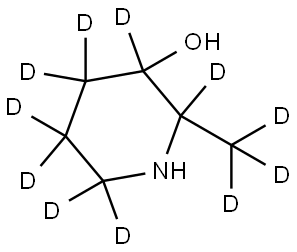 2-(methyl-d3)piperidin-2,3,4,4,5,5,6,6-d8-3-ol,2891444-46-3,结构式
