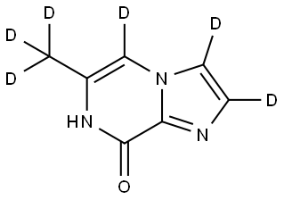 6-(methyl-d3)imidazo[1,2-a]pyrazin-8(7H)-one-2,3,5-d3 Struktur