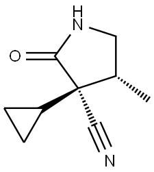 (3R,4R)-3-cyclopropyl-4-methyl-2-oxo-pyrrolidine-3-carbonitrile Structure