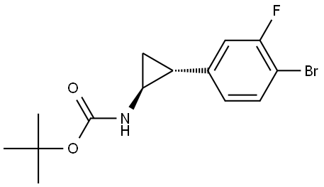 tert-butyl N-[(1S,2R)-2-(4-bromo-3-fluoro-phenyl)cyclopropyl]carbamate Structure