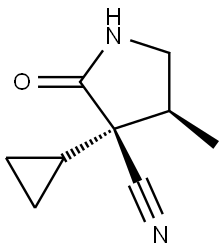 (3S,4S)-3-cyclopropyl-4-methyl-2-oxo-pyrrolidine-3-carbonitrile Struktur