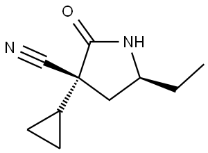 (3R,5S)-3-cyclopropyl-5-ethyl-2-oxo-pyrrolidine-3-carbonitrile,2891581-15-8,结构式