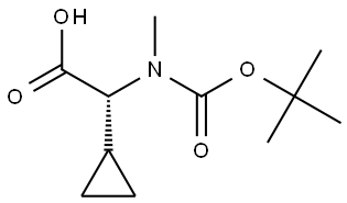 (2R)-2-[tert-butoxycarbonyl(methyl)amino]-2-cyclopropyl-acetic acid 结构式