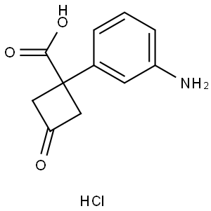1-(3-Aminophenyl)-3-oxocyclobutane-1-carboxylic acid hydrochloride 结构式