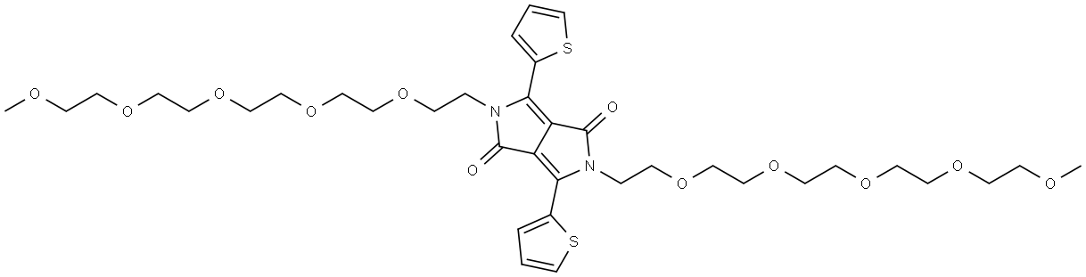 3,6-双(5-噻吩-2-基)-2,5-二(2,5,8,11,14-五氧杂十六烷-16-基)-2,5-二氢吡咯并[3,4-C]吡咯-1,4-二酮, 2891848-82-9, 结构式