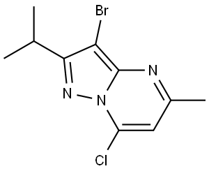 3-bromo-7-chloro-2-isopropyl-5-methylpyrazolo[1,5-a]pyrimidine Structure