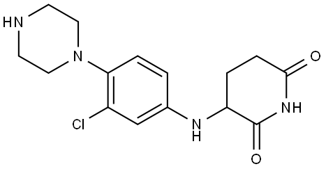 3-(3-chloro-4-piperazin-1-yl-anilino)piperidine-2,6-dione Struktur