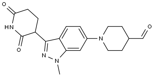 1-(3-(2,6-dioxopiperidin-3-yl)-1-methyl-1H-indazol-6-yl)piperidine-4-carbaldehyde 结构式