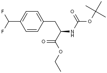 ethyl (R)-2-((tert-butoxycarbonyl)amino)-3-(4-(difluoromethyl)phenyl)propanoate Struktur
