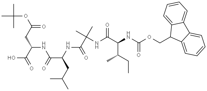 FMOC-ILE-AIB-LEU-ASP(OTBU)-OH,2915356-38-4,结构式