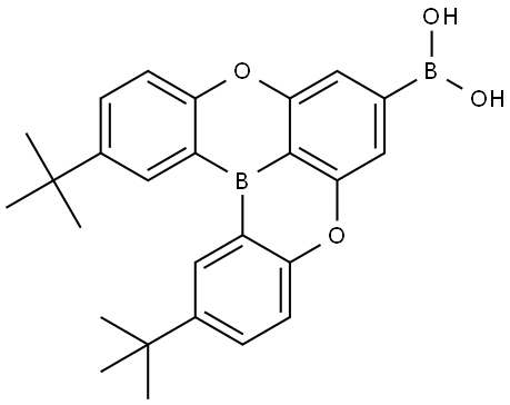 (2,12-DI-TERT-BUTYL-5,9-DIOXA-13B-BORONAPHTHALENE[3,2,1-DE]ANTHRACENE-7-YL)BORONIC ACID 结构式