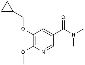 5-(cyclopropylmethoxy)-6-methoxy-N,N-dimethylnicotinamide Struktur