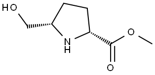 D-Proline, 5-(hydroxymethyl)-, methyl ester, (5S)- Structure