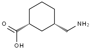 (1R,3S)-3-(aminomethyl)cyclohexanecarboxylic acid Struktur