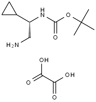 (S)-叔丁基(2-氨基-1-环丙基乙基)氨基甲酸草酸酯 结构式