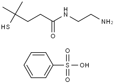 N-(2-aminoethyl)-4-mercapto-4-methylpentanamide benzenesulfonate Structure