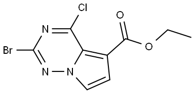 ethyl 2-bromo-4-chloro-pyrrolo[2,1-f][1,2,4]triazine-5-carboxylate 结构式