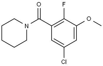 (5-chloro-2-fluoro-3-methoxyphenyl)(piperidin-1-yl)methanone Struktur