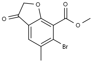 methyl 6-bromo-5-methyl-3-oxo-2,3-dihydrobenzofuran-7-carboxylate Structure