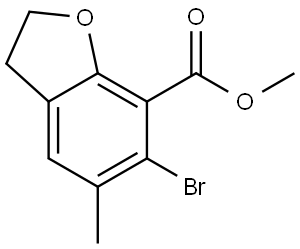 methyl 6-bromo-5-methyl-2,3-dihydro-1-benzofuran-7-carboxylate 结构式