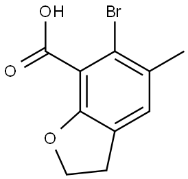 6-bromo-5-methyl-2,3-dihydro-1-benzofuran-7-carboxylic acid Struktur