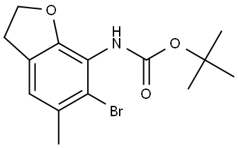 tert-butyl N-(6-bromo-5-methyl-2,3-dihydro-1-benzofuran-7-yl)carbamate 结构式