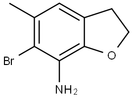 6-bromo-5-methyl-2,3-dihydro-1-benzofuran-7-amine,2922227-10-7,结构式