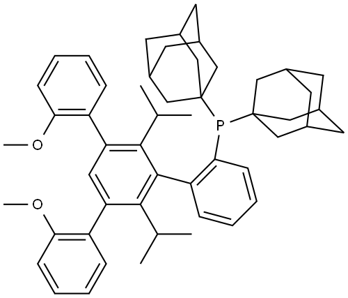 di((3S,5S,7S)-adamantan-1-yl)(2',6'-diisopropyl-2''-methoxy-5'-(2-methoxyphenyl)-[1,1':3',1''-terphenyl]-2-yl)phosphine Structure