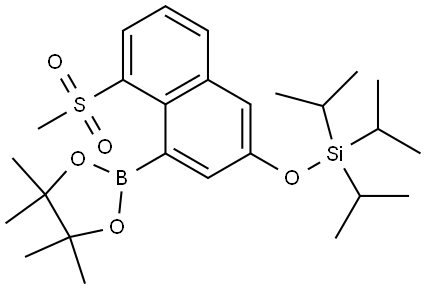 Triisopropyl((5-(methylsulfonyl)-4-(4,4,5,5-tetramethyl-1,3,2-dioxaborolan-2-yl)naphthalen-2-yl)oxy)silane|三异丙基((5-(甲基磺酰基)-4-(4,4,5,5-四甲基-1,3,2-二氧杂硼烷-2-基)萘-2-基)氧基)硅烷