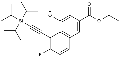 6-氟-4-羟基-5-((三异丙基甲硅烷基)乙炔基)-2-萘甲酸乙酯 结构式