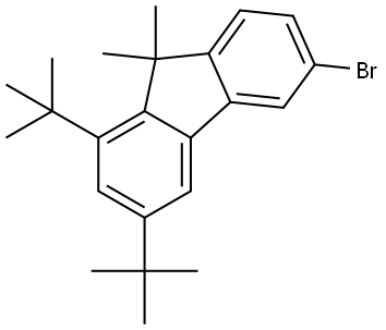 9H-Fluorene, 6-bromo-1,3-bis(1,1-dimethylethyl)-9,9-dimethyl- Structure
