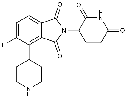 2-(2,6-dioxopiperidin-3-yl)-5-fluoro-4-(piperidin-4-yl)isoindoline-1,3-dione Structure