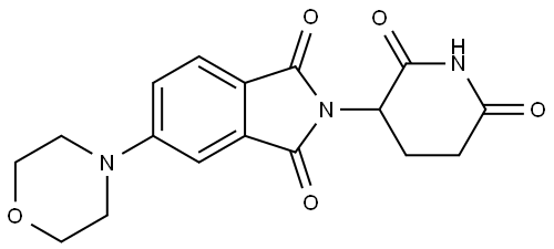 2-(2,6-dioxopiperidin-3-yl)-5-morpholinoisoindoline-1,3-dione 化学構造式