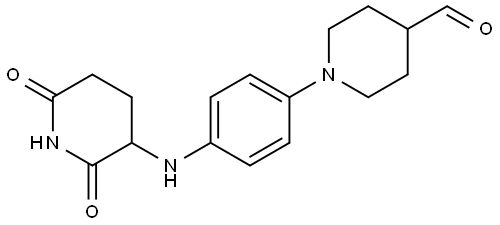 1-(4-((2,6-dioxopiperidin-3-yl)amino)phenyl)piperidine-4-carbaldehyde Struktur