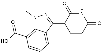 3-(2,6-dioxopiperidin-3-yl)-1-methyl-1H-indazole-7-carboxylic acid,2925088-40-8,结构式