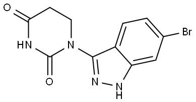 2,4(1H,3H)-Pyrimidinedione, 1-(6-bromo-1H-indazol-3-yl)dihydro- Struktur