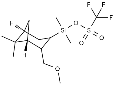 REL-1,1,1-三氟甲磺酸 [(1R,5S)-2-(甲氧基甲基)-6,6-二甲基-双环[3.1.1]庚-3-基]二甲基硅烷基 酯 结构式