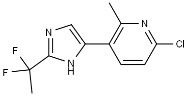 6-chloro-3-(2-(1,1-difluoroethyl)-1H-imidazol-5-yl)-2-methylpyridine Structure