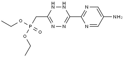 diethyl ((6-(5-aminopyrimidin-2-yl)-1,4-dihydro-1,2,4,5-tetrazin-3-yl)methyl)phosphonate Struktur