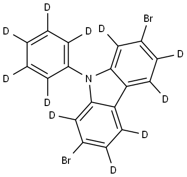 2,7-dibromo-9-(phenyl-d5)-9H-carbazole-1,3,4,5,6,8-d6,2939770-48-4,结构式