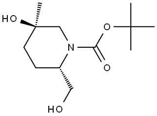 tert-butyl (2S,5R)-5-hydroxy-2-(hydroxymethyl)-5-methyl-piperidine-1-carboxylate Structure