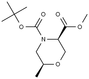 O4-tert-butyl O3-methyl (3R,6S)-6-methylmorpholine-3,4-dicarboxylate Struktur