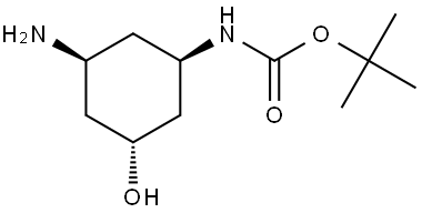 tert-butyl N-[(1R,3S,5R)-3-amino-5-hydroxy-cyclohexyl]carbamate Structure